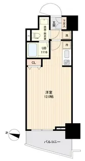 SIDE ONE【15階】の間取り