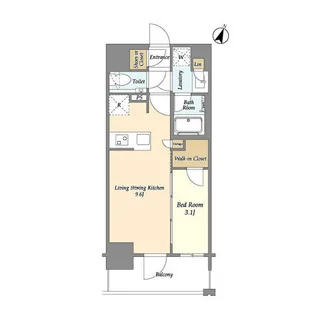 オーパスレジデンス千葉駅前【6階】の間取り