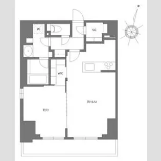 プライムメゾン千葉新町【13階】の間取り