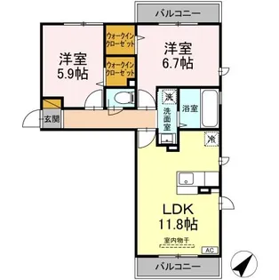 エスペランサAB【2階】の間取り