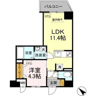 DーROOM NOBUTO【7階】の間取り