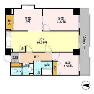 アーバンエクセル蘇我【7階】の間取り