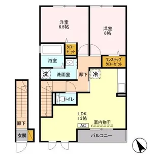 ロックコート A【2階】の間取り