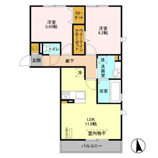 ファミールハイム B棟【2階】の間取り