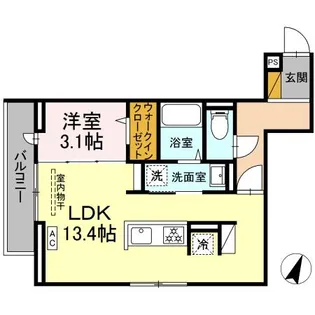 Dーカヴェリ本千葉【3階】の間取り