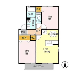 ヴェルクレール 壱・弐番館【1階】の間取り