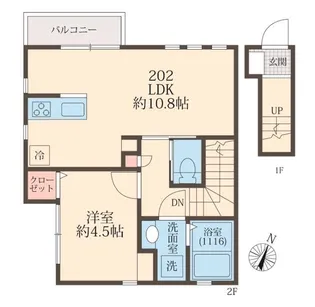AN’S COURT天台【2階】の間取り
