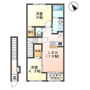 2LDKの間取り画像