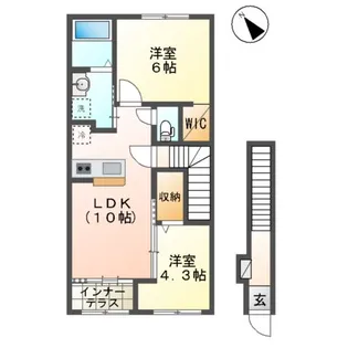 2LDKの間取り画像