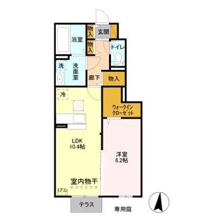 フェリオ・ヴィアーレ【1階】の間取り