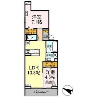 DーROOM弁天IV【2階】の間取り