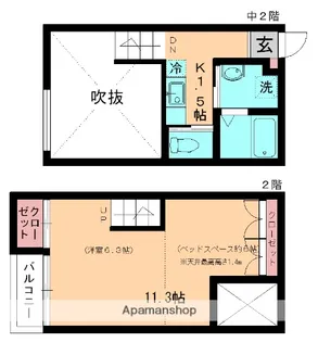 CASA STELLA【206号室】の間取り