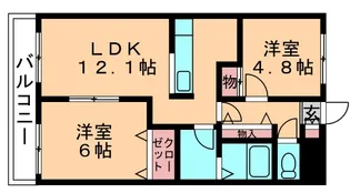 パールハイツ蘇我Ⅰ【1階】の間取り