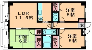 ラフィネ西都賀【4階】の間取り