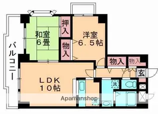 ポポラーレ西都賀【201号室】の間取り