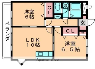 サンハイツヤマザキ(SB)【101号室】の間取り