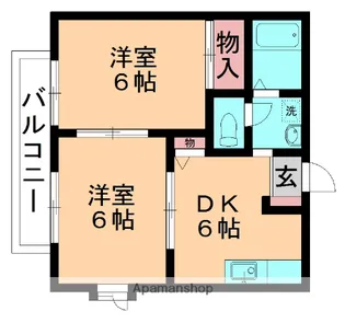 コートビレッジH【201号室】の間取り