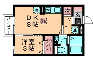 ブルーメ小倉【107号室】の間取り