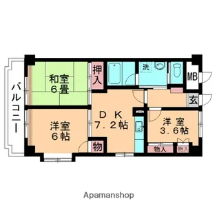 プラトー都賀【208号室】の間取り