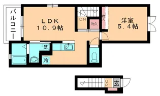 ウエストヒルプラム【2階】の間取り