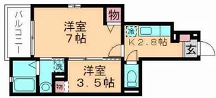 ウエストヒルプラム【1階】の間取り