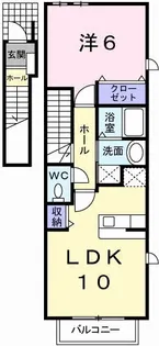 メゾン・エスターブル B【201号室】の間取り