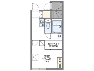 レオパレス若葉【1階】の間取り