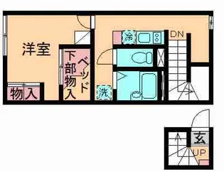 レオパレス若葉【2階】の間取り