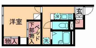 レオパレス若葉【1階】の間取り