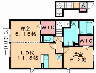 サザンハート吉岡 B棟【2階】の間取り