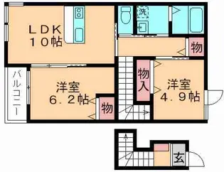RITZ SOLIUS SOUTHWING【2階】の間取り