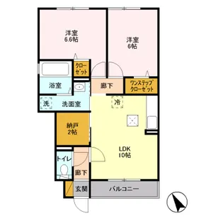 ロックコート B【1階】の間取り