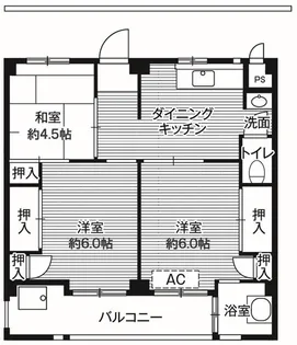ビレッジハウス愛生4号棟【4階】の間取り