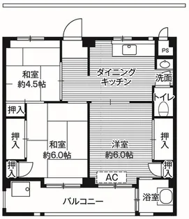 ビレッジハウス愛生6号棟【3階】の間取り