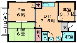 サンライズ桜木【1階】の間取り