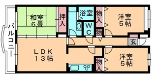 ラフィネ小倉【3階】の間取り