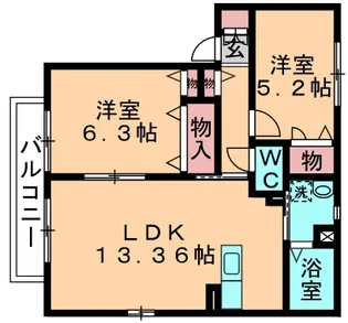 エバーグリーン 八番館【2階】の間取り