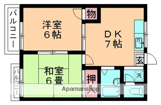 シャトルカーサー【203号室】の間取り