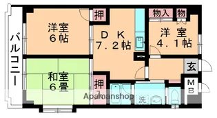 プラトー都賀【805号室】の間取り