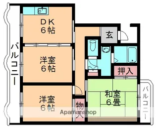 ヴェーネル都賀【102号室】の間取り