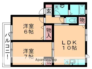 ベータハイツ【102号室】の間取り