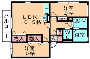 ハイツ クリノン【2階】の間取り