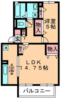 ハイツ クリノン【1階】の間取り