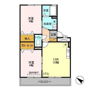 IS・若葉 AB【3階】の間取り