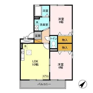 IS・若葉 AB【1階】の間取り