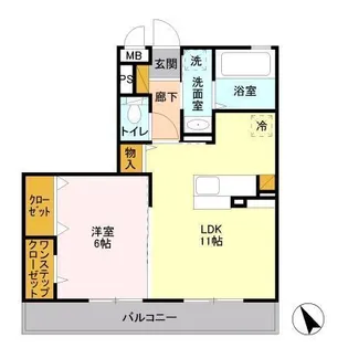 プリモフィオーレ【3階】の間取り