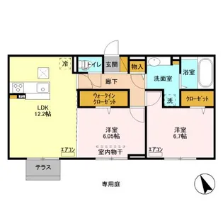 コーポスカイH【1階】の間取り