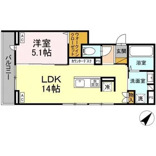 DーROOM都賀2丁目I棟【3階】の間取り