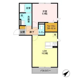 シャインハイツⅡⅢ Ⅱ【2階】の間取り