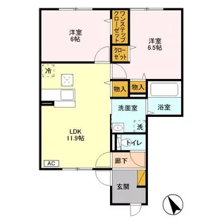 ロックコート B【1階】の間取り